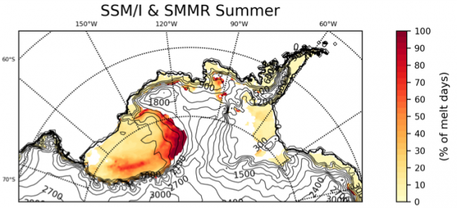 % of melting events explained by ARs on WAIS 